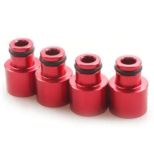 Einspritzdüsen Auto Kraftstoffeinspritzer 4 stücke Kraftstoff Injektor Top Hüte Adapter Fit Für Honda Civic Acura RDX Injektoren Zu B16 B18 D16Z D16Y Motoren FP-1047(Red) von DTYBJN
