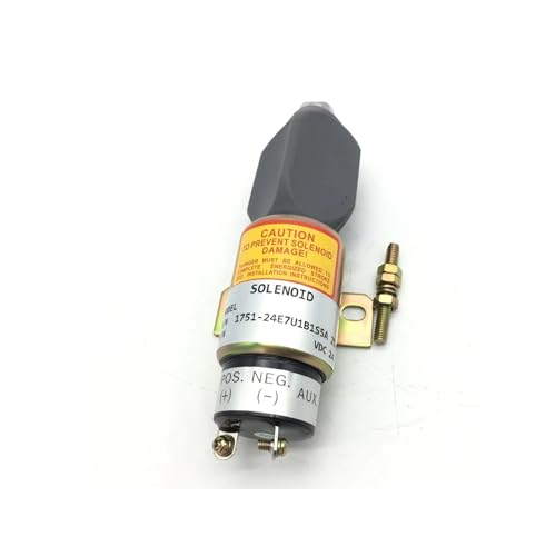 Kraftstoff Absperrmagnetventil Drosselklappensteuerung Magnetventil 1751-24E7U1B1S5A 24V Kraftstoffabschaltung Magnetventil Baggerzubehör Abschaltmagnetventil von DTYBJN