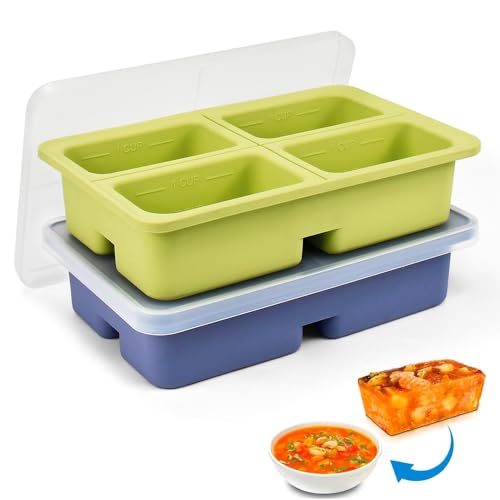 DTYGUIXE 2 Stück Eiswürfelform, Eiswürfelform Silikon mit Deckel, Groß Einfrieren Behälter, eiswürfelbehälter, Gefrierbehälter BPA Frei zur Herstellung von Gelee, Schokolade, Kuchen, Pudding DTYGUIXE 2 Stück Eiswürfelform, Eiswürfelform Silikon mit Deckel, Groß Einfrieren Behälter, eiswürfelbehälter, Gefrierbehälter BPA Frei zur Herstellung von Gelee, Schokolade, Kuchen, Pudding von DTYGUIXE
