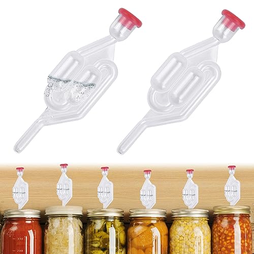DTYGUIXE 2 Stück Gärspund Gärrohr Kunststoff Gäraufsatz Set Gärverschluss Einteilges Gärröhrchen Gäraufsatz Luftschleusen mit Gummistopfen für Weinbrauen, Sauerkraut- und Kimchi-Fermentieren von DTYGUIXE