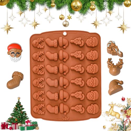 DTYGUIXE Weihnachtliche Silikon-Schokoladenform 3D-Schokoladenform Silikonformen für Süßigkeiten Silikon-Formen für Weihnachten Pralinenform Silikonform für Schokolade und Bonbons DTYGUIXE Weihnachtliche Silikon-Schokoladenform 3D-Schokoladenform Silikonformen für Süßigkeiten Silikon-Formen für Weihnachten Pralinenform Silikonform für Schokolade und Bonbons von DTYGUIXE