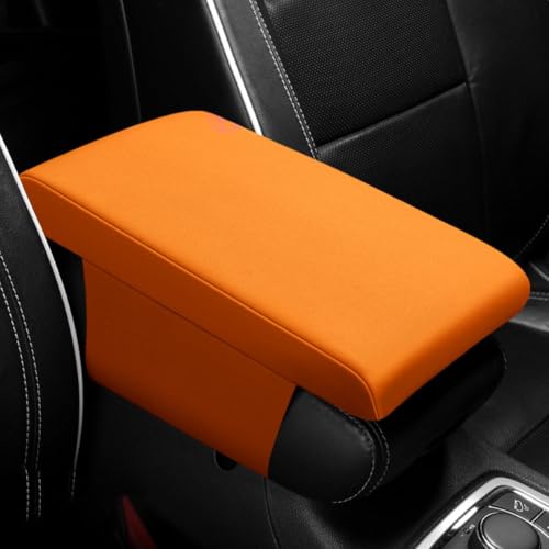 DTZAEUKE Auto Armlehne Matte FüR C3 C5 C5-Aircross C6 C8 DS3 DS4 DS5, Mittelarmlehne Armlehnen Polster Pad Komfortabler Weich Innenraum ZubehöR, Orange von DTZAEUKE