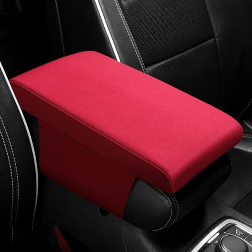 DTZAEUKE Auto Armlehne Matte FüR Ioniq 5 2022-2023 2024 2025, Mittelarmlehne Armlehnen Polster Pad Komfortabler Weich Innenraum ZubehöR, Wine Red von DTZAEUKE