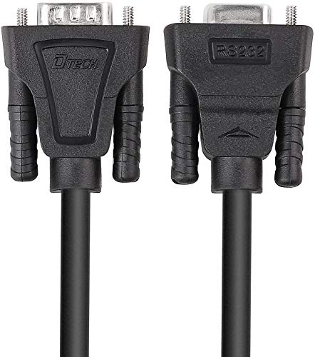 DTECH DB9 RS232 Serielles Kabel Stecker Buchse Verlängerung Null modem kabel Kreuz TX RX Leitung für Datenkommunikation (3 m, schwarz) von DTECH
