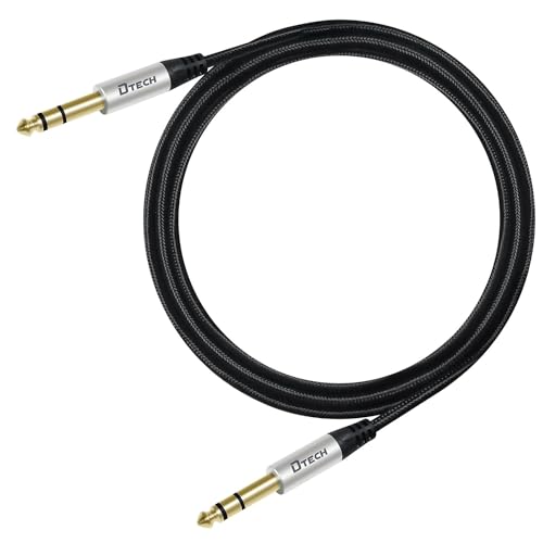 DTECH E-Gitarrenkabel TRS 1/4 Instrumentenkabel Aux rechtwinkliger symmetrischer Stereo-Klinkenstecker Viertelzoll 6,35 mm (1M) von DTECH