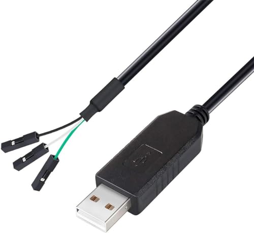 DTECH FTDI USB zu TTL Seriell Adapter 3.3V Debug Kabel TX RX Signal 3 Pin Buchse FT232RL Chip für Windows 10 8 7 Linux MAC OS (1m, Schwarz) von DTECH