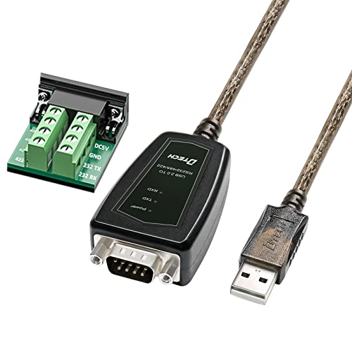 DTech USB auf Serial Adapter RS422 RS485 R232 auf USB Kabel (3 in 1 Schnittstelle) Unterstützt DC 5V mit Breakout Board LED-Leuchten für Multi-Kind Steuergeräte Windows 11 10 8 7 XP Mac (0,5 m) von DTech