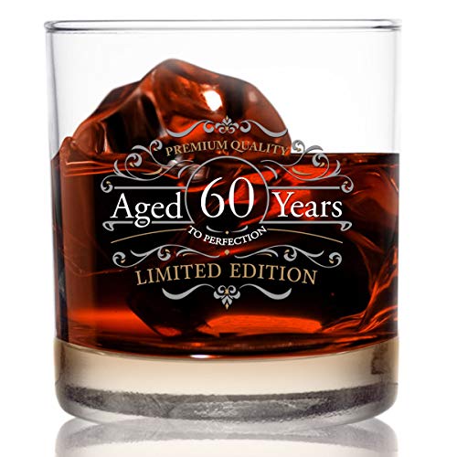 1962 Vintage Edition Whiskey Scotch Glas (60. Jahrestag) 325 ml,Vintage Happy Birthday altmodische Whiskeygläser für 60 Jahre alt,klassisches Lowball Rocks Glas,Geburtstag, Wiedervereinigungsgeschenk von DU VINO