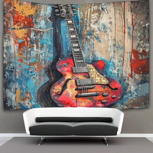 DUABELPHF 3D Druck Guitar Wandteppiche Poster Ornament Wandbehang Wandteppich Wanddeko Wandbehang Für Wohnzimmer Schlafzimmer Wohnheim Dekor Tapisserie 70cmx100cm von DUABELPHF