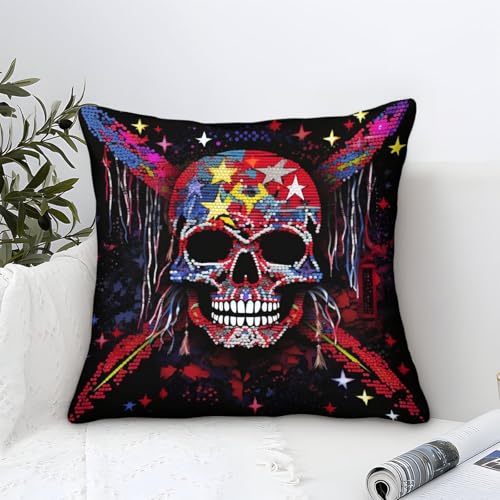 DUABELPHF Skeleton Quadratische Kissenbezüge, 1er Pack, Optimal Für Living Room Accent Und Seasonal Decor, Leicht Zu Reinigen 40x40cm von DUABELPHF