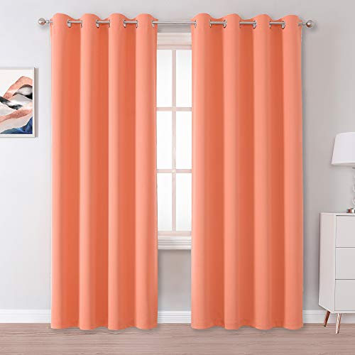 DUALIFE 96 Zoll Koralle Verdunkelungsvorhänge 2 Paneele Set Solide Ösen Fenstervorhang Paneele Raumverdunkelung Thermoisolierte Vorhänge für Wohnzimmer 52W x 96L Verbrannte Koralle DUALIFE 96 Zoll Koralle Verdunkelungsvorhänge 2 Paneele Set Solide Ösen Fenstervorhang Paneele Raumverdunkelung Thermoisolierte Vorhänge für Wohnzimmer 52W x 96L Verbrannte Koralle von DUALIFE