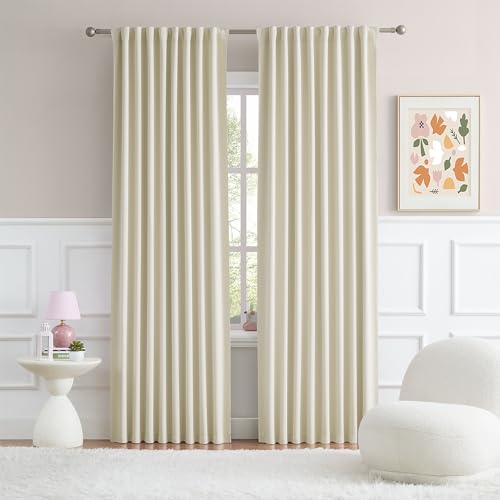 DUALIFE Cremefarbene Verdunkelungsvorhänge, 228 cm lang, 2 Paneele, Schlaufen und Stangentasche, wärmeisoliert, Raumverdunkelungsvorhänge für Wohnzimmer, 132 x 228 cm DUALIFE Cremefarbene Verdunkelungsvorhänge, 228 cm lang, 2 Paneele, Schlaufen und Stangentasche, wärmeisoliert, Raumverdunkelungsvorhänge für Wohnzimmer, 132 x 228 cm von DUALIFE