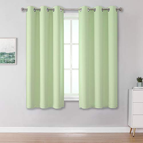 DUALIFE Hellgrüne Verdunkelungsvorhänge/Vorhänge für Wohnzimmer, 114.3 cm Länge, solide, energieeffizient, Raumverdunkelung, Schlafzimmervorhänge, Oberseite 96.5x114.3 cm, 2 Stück DUALIFE Hellgrüne Verdunkelungsvorhänge/Vorhänge für Wohnzimmer, 114.3 cm Länge, solide, energieeffizient, Raumverdunkelung, Schlafzimmervorhänge, Oberseite 96.5x114.3 cm, 2 Stück von DUALIFE