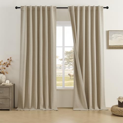 DUALIFE Verdunkelungsvorhänge aus Leinen, wärmeisoliert, lichtblockierende Vorhänge für Schlafzimmer, 127 x 332 cm, Taupe DUALIFE Verdunkelungsvorhänge aus Leinen, wärmeisoliert, lichtblockierende Vorhänge für Schlafzimmer, 127 x 332 cm, Taupe von DUALIFE