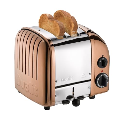 Dualit Classic NewGen Toaster mit 2 Scheiben – Edelstahl – handgefertigt in Großbritannien – austauschbare ProHeat Elemente – Auftauen von Brot – mechanischer Timer – klassischer Kupfer-Toaster von DUALIT