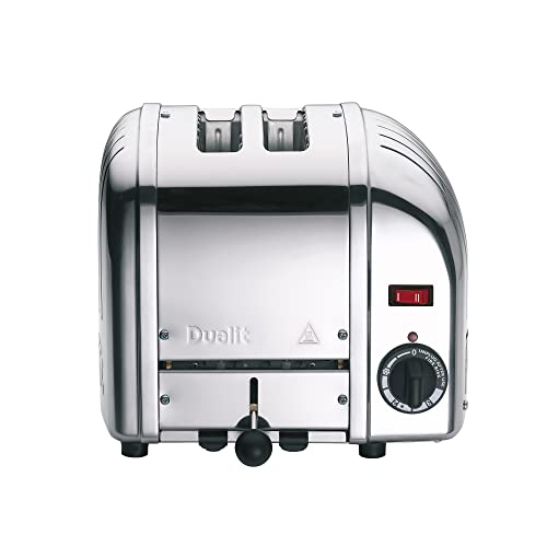 Dualit Classic Vario Toaster 2 Scheiben -Toaster Edelstahl Handgefertigt in GBR -Unique ProHeat® Elemente - Energiesparende Schlitzauswahl, Auftauen, Mechanische Zeituhr - Toaster 2 Scheiben Edelstahl von DUALIT