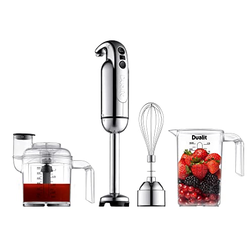 Dualit Pürierstab Stabmixer Set - Handmixer Set mit Schüssel, Schneebesen, 1L Messbecher - 700W Zauberstab Küchengerät mit Turbo Speed - Ideal für Suppen, Smoothies, Dip, Babynahrung, Gemüse von DUALIT