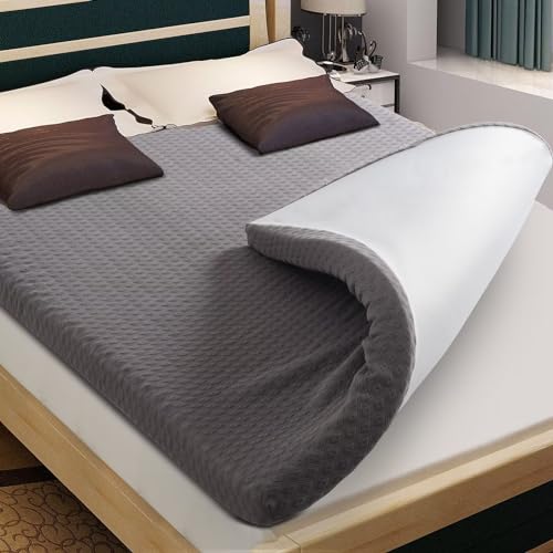 DUANDUAN Topper 120x200cm - 7.5cm Höhe Zwei Härtegrade Memory Foam Matratzen Topper - Öko-TEX® Zertifiziert Matratzentopper aus Gelschaum für Boxspringbett Wohnwagen Schlafsofa - Dunkelgrau von DUANDUAN