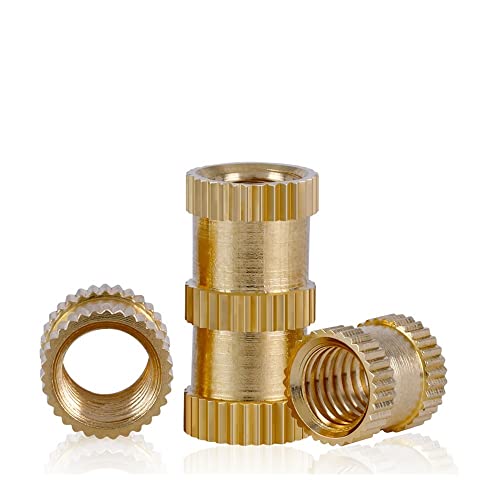 10/20/50 Stück M2 .5 M3 M4 M5 M6 Massivmessing Reines Kupfer Metrisches Gewinde Spritzguss Rändeleinsatzmutter Eingebettet(Though Hole,M2 (OD 3.5mm)) von DUANGYMM