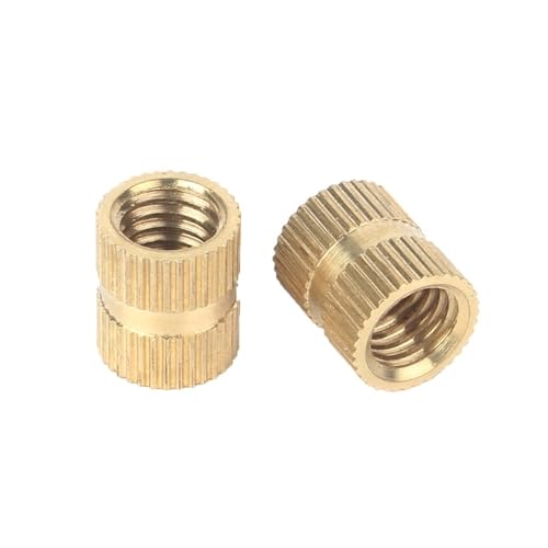 10/25/50 Stück M2 .5 M3 M4 M5 M6 M8 M10 Massivmessing Reines Kupfer Metrisches Gewinde Spritzguss Rändeleinsatzmutter Eingebettet(Length 4mm,50pcs M2.5(OD 3.5mm)) von DUANGYMM