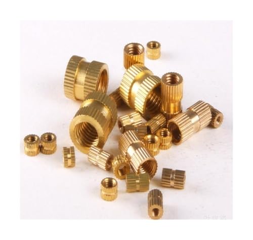 100 stücke M3 M4 M5 Kupfer Einsätze Messing Double Pass Rändel Mutter Embedded Verschluss(M4X5X6mm) von DUANGYMM