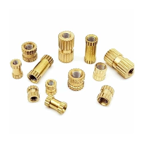 25/50 Stück M1,6 M2,5 M3 M4 Gewinde aus massivem Messing, Spritzguss, Rändelmutter, eingebettete Einsatzmutter for 3D-Drucker, Heißkleber, Länge 8 mm(50pcs M3(OD 4.2mm),Length 5mm) von DUANGYMM