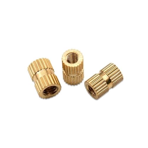 25 Stück M2 .5 M3 Massivmessing Reines Kupfer Metrisches Gewinde Spritzguss Rändeleinsatzmutter Runde Form Spalte OD 3, 4 5mm(M3x6mm (OD4mm)) von DUANGYMM