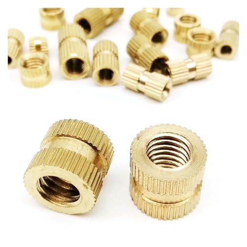 5/10/25/50 Stück M2 .5 M3 M4 M5 M6 M8 M10 Gewinde aus massivem Messing reinem Kupfer, Spritzguss, Rändelmutter, eingebettete Einsatzmutter(Length 4mm,50pcs M3 (OD 4.2mm)) von DUANGYMM