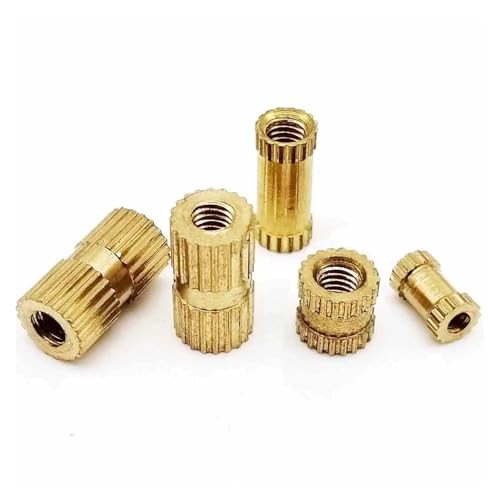 5/10/25 Stück M5 M6 M8 M10 Gewinde aus massivem Messing, Spritzguss, Rändelmutter, eingebettete Einsatzmutter for 3D-Drucker, Schmelzkleber, Länge 4 mm(25pcs M5(OD 6.3mm),Length 6mm) von DUANGYMM