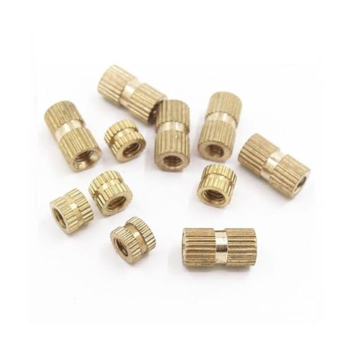 5/25 Stück M3 M4 M5 M6 M8 Typ B Massivmessing Kupfer Spritzguss Rändelgewinde Einsatzmutter Eingebettetes Einzelpass-Sackloch(Length 12mm,25pcs M4(OD 6.3mm)) von DUANGYMM