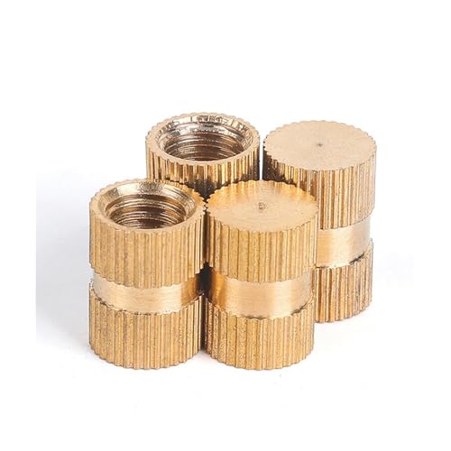 5/25 Stück M3 M4 M5 M6 M8 Typ B Massivmessing Kupfer Spritzguss Rändelgewinde Einsatzmutter Eingebettetes Einzelpass-Sackloch(Length 7mm,25pcs M3(OD 4.2mm)) von DUANGYMM