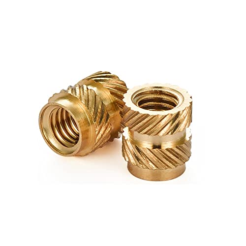 600 Stück M2 .5 Messing-Einsatzmuttern, Wärmeeinbettung, Kupfermuttern, Heißschmelz-Rändelmuttern, Doppelköpergewinde, Einbettung, Spritzguss(M2 x5x 3.2(600pcs)) von DUANGYMM
