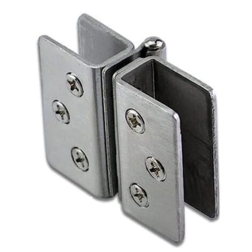 90-Grad-Glastürscharniere, 1 Pcs Tür Zubehör Badezimmer Schrank Rahmenlose(L Double Clip) von DUANGYMM