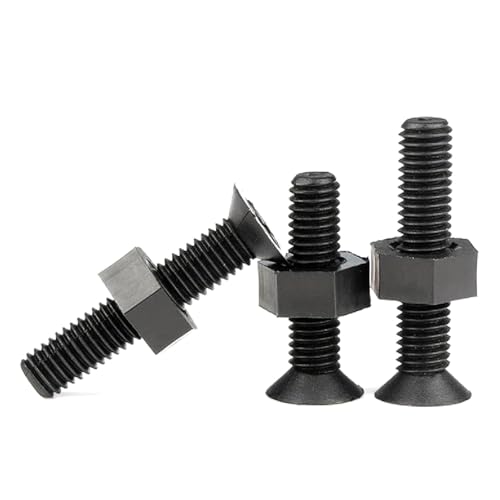 Edelstahlschrauben, 10 Stück, M2-M6, schwarze Nylon-Senkkopfschrauben, isolierte Kunststoffschrauben(M4x10mm) von DUANGYMM
