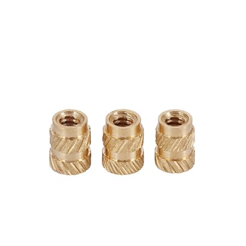 M1.4 .6 Gewinde Rändelmutter aus Messing mit Hitzebeständiger Einsatz Einbettungsmutter for Telefon(M1.6x3x2.5 (100pcs)) von DUANGYMM
