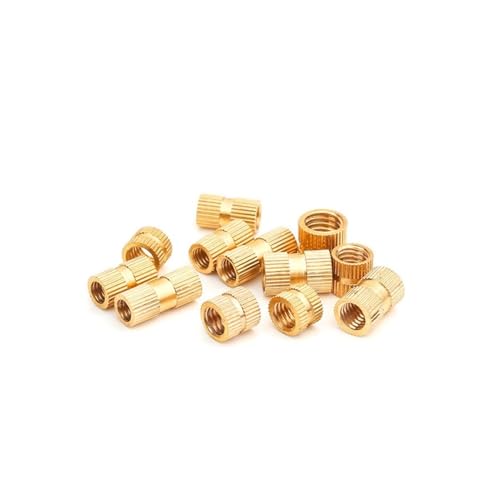 M1.4 .6 M2.5 M3 M4 M5 M6 M8 M10 Messing Reines Kupfer Metrisches Gewinde Spritzguss Rändeleinsatzmutter Eingebettete Muttern(Length 8mm,M3x5(20Pcs)) von DUANGYMM