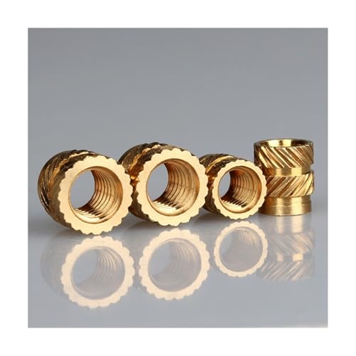 M2 .5 M3 M4 M5M6 Messing-Hotmelt-Einsatz Rändelmutter Gewinde Wärmeformung SL-Typ Doppel-Twill-Injektion Einbettungsmutter 3D-Drucker(Length 2.5mm 50pcs,M6(OD 9mm)) von DUANGYMM