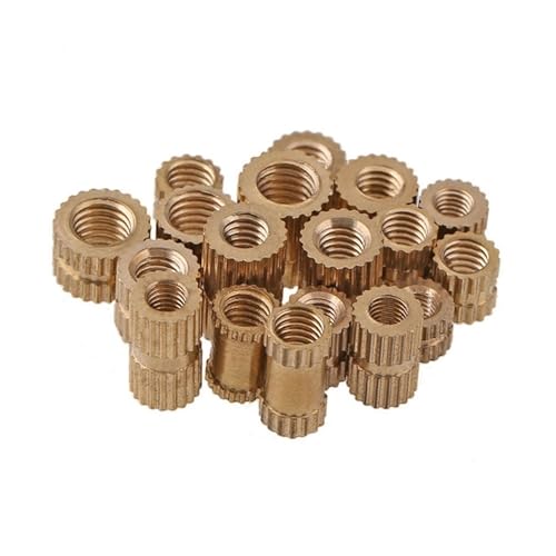 Messing Gerade Rändel Gewindeeinsatz Muttern for Kunststoff-Spritzguss M1.4 .6 M2 M3 M4 M5 M6 M8 M10, L6(M1.4xOD2.5 (100Pcs),L5) von DUANGYMM