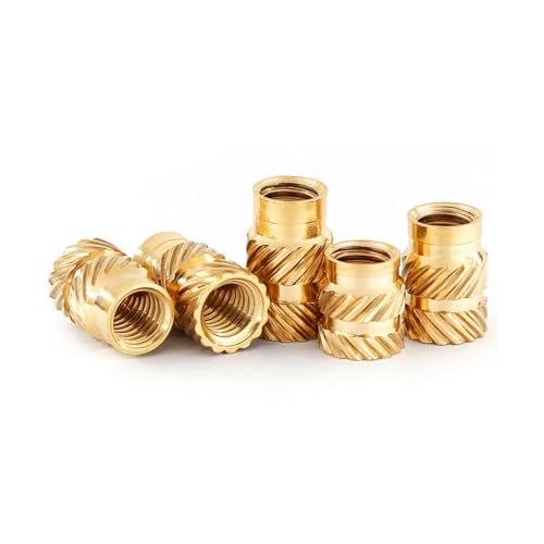 Messing-Innengewinde mit Rändelgewinde, wärmeeingestellte Einsatzmutter for 3D-Druck, Hot Melt Inset, Spritzguss-Kunststoffform M2 M3 M4 M5 M6, anpassbar(Length 3.0mm,M2xOD3.2 (50Pcs)) von DUANGYMM