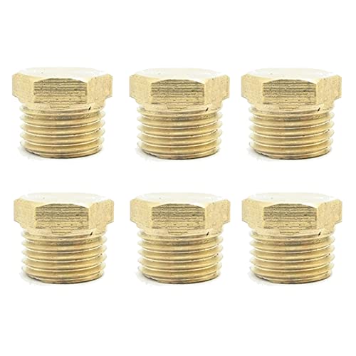 Messingrohrverschraubung, Rohrverschraubungs-Kupplungs-Anschlussadapter, BSP-Außengewinde, Innengewinde, Sechskantkopf, Messing-Endkappe(Male Thread,1inch) von DUANGYMM