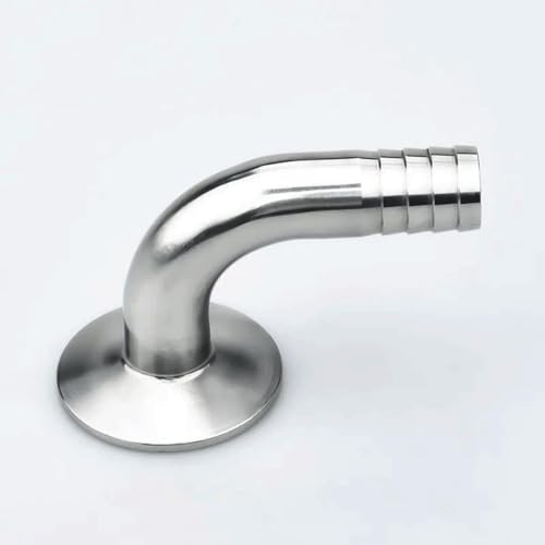 Rohrverbinder, 304 Sanitärschlauch-Rohrverschraubung Tri-Clamp-Ferrule 90-Grad-Winkelstück, for Maschinen-Tris-Klemmen-Armaturen Zubehör(14mm x ferrule 50.5) von DUANGYMM