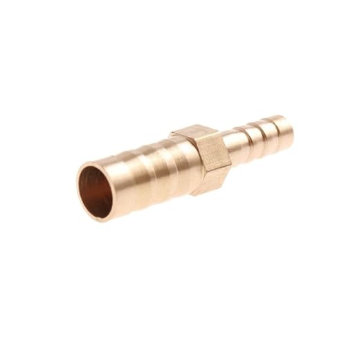 Rohrverbinder, Messing Reduzierstück Gerade Schlauchanschluss 2 Wege Rohrverschraubung Reduzierstück Kupfer Verbindungsstück Verbindungsstück Kupplung Adapter, for Brenngas Wasser(5mm 8mm Barb) von DUANGYMM