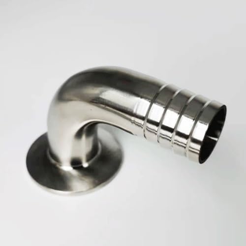 Rohrverbinder, Schlauchanschluss Tri-Clamp 90-Grad-Winkelstück SUS 304 Edelstahl, for große technische Felder Edelstahl-Tri-Clamp-Armaturen(89mm Barb K106mm) von DUANGYMM