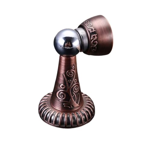 Türstopper, Messing-Türstopper, Klassische Muster Magnetische Tür Stoppt Tür Stopper Halter Fangen Boden Fitting Stoßstange Zink Legierung(Metallic) von DUANGYMM