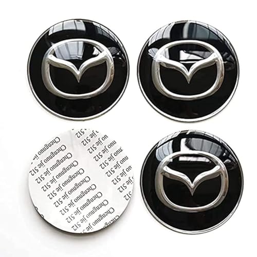 DUANJIAN Maßgeschneidert 4 Stück Radabdeckung für Mazda 65mm,ABS Wheel Caps,Mittlerer Radnabendeckel,Auto Mittel Radkappen Ersatz Zubehör von DUANJIAN