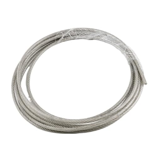 Drahtseil 10/20/30 Meter Stahl PVC Beschichtetes flexibles Drahtseil Weichkabel Transparent Edelstahl Wäscheleinendurchmesser 3/4mm(20M 4mm) von DUANSIYU