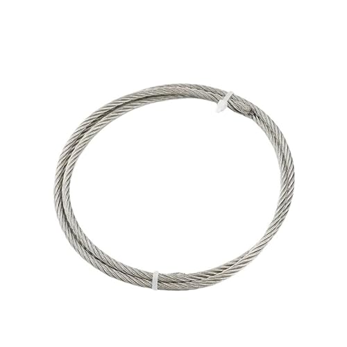 Drahtseil 10 Meter Edelstahl 304 Drahtseil Weiches Angelhebekabel 7×7/7X19 Wäscheleine mit 0,8 mm 1,5 2 3 4 Durchmesser(4MM 7X19) von DUANSIYU