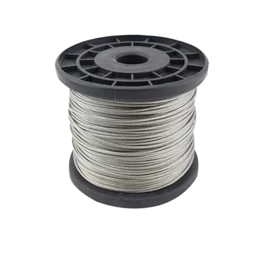 Drahtseil 100 M Mehrdrähtiges Drahtseil Aus Edelstahl 304, 7 X, Strukturdurchmesser 0,5 Mm – 2, Weicher Feiner Draht, Kleiderständer(2.0mm (100M)) von DUANSIYU