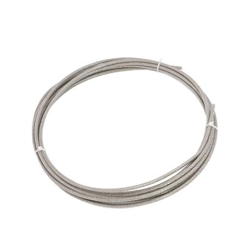 Drahtseil 20/30/50 Meter Drahtseil PVC transparent beschichtetes Kabel 304 Edelstahlseil Weiche Wäscheleine Durchmesser 1,5 mm 2 3 4(Diameter 4mm,50M) von DUANSIYU