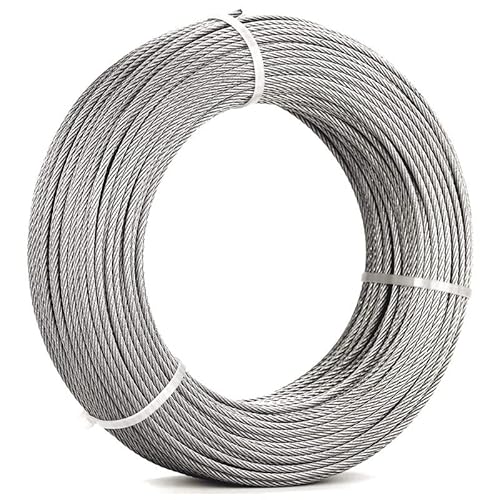 Drahtseil 20/50/100 Meter 304 Edelstahl Drahtseil Weiches Angeln Hebekabel Wäscheleine Durchmesser 0,6/1,5/1,8/2/3/4/5 mm Rostfrei(1.2mm,50M) von DUANSIYU